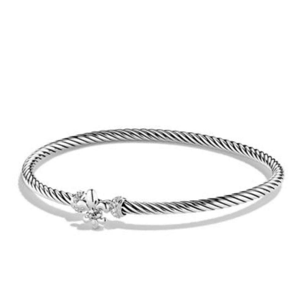 David Yurman Cable Diamond Fluer De Lis Bracelet